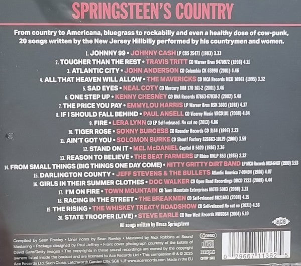 Various Artists – Springsteen's Country — back cover