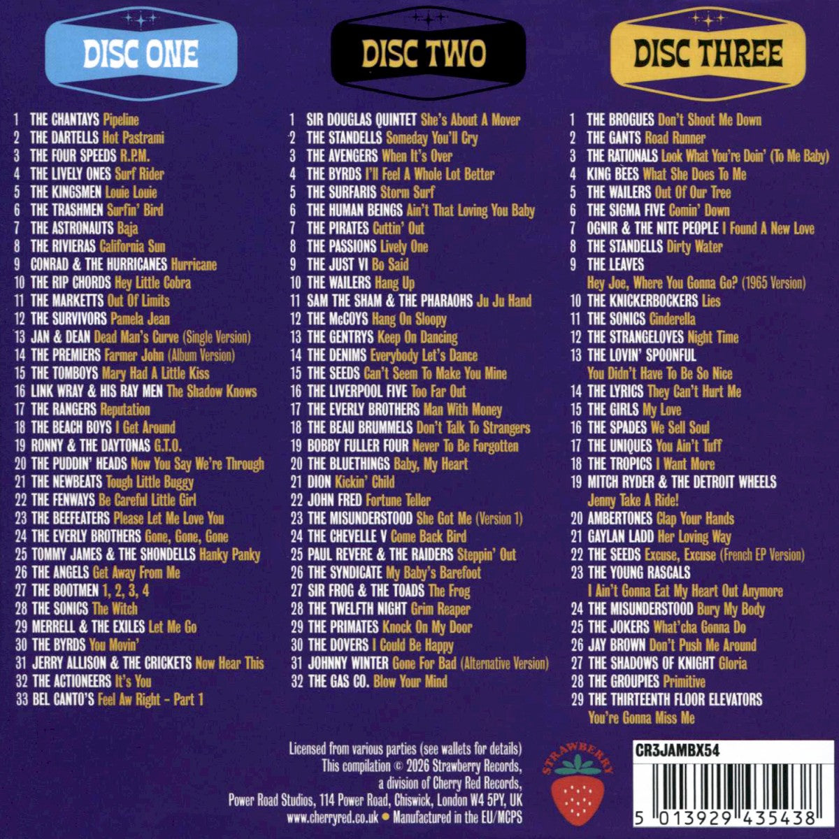 Various Artists – Steppin’ Out: The Roots of Garage Rock 1963–1965 — back cover