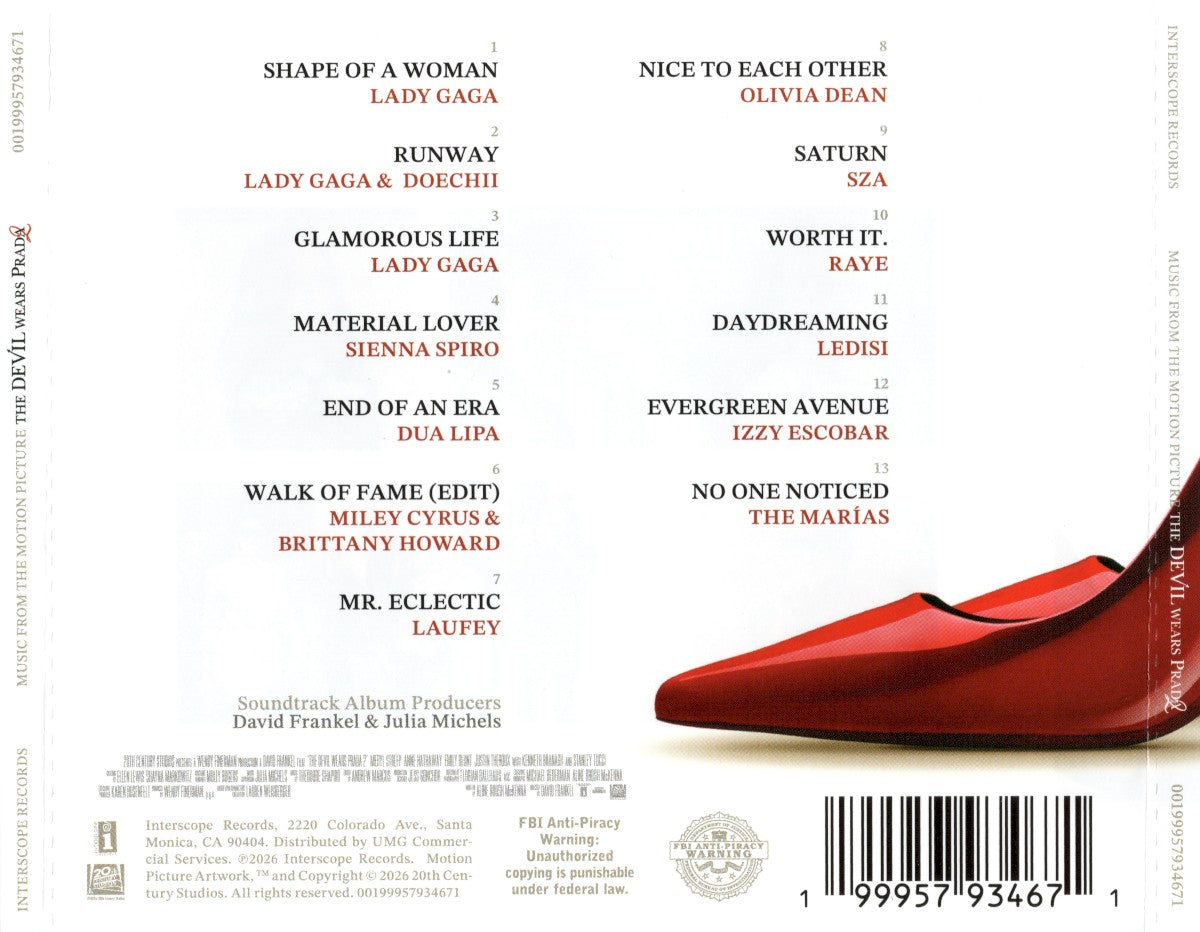 Various Artists – The Devil Wears Prada 2: Music from the Motion Picture — back cover
