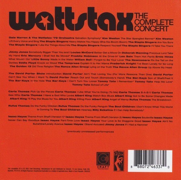 Various Artists – Wattstax ‘72 the Complete Concert — back cover
