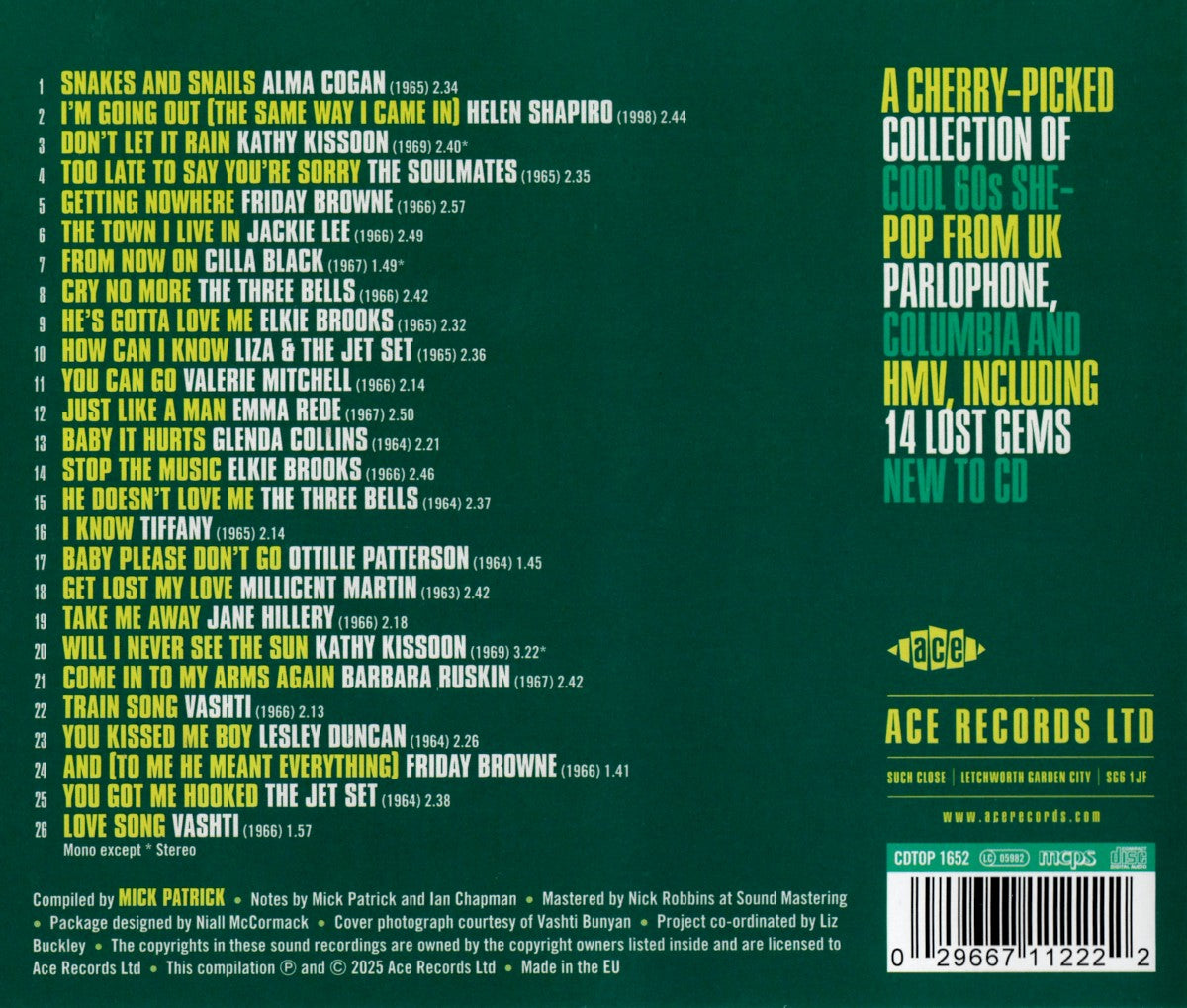 Various Artists – You Got Me Hooked! More Marylebone Beat Girls — back cover