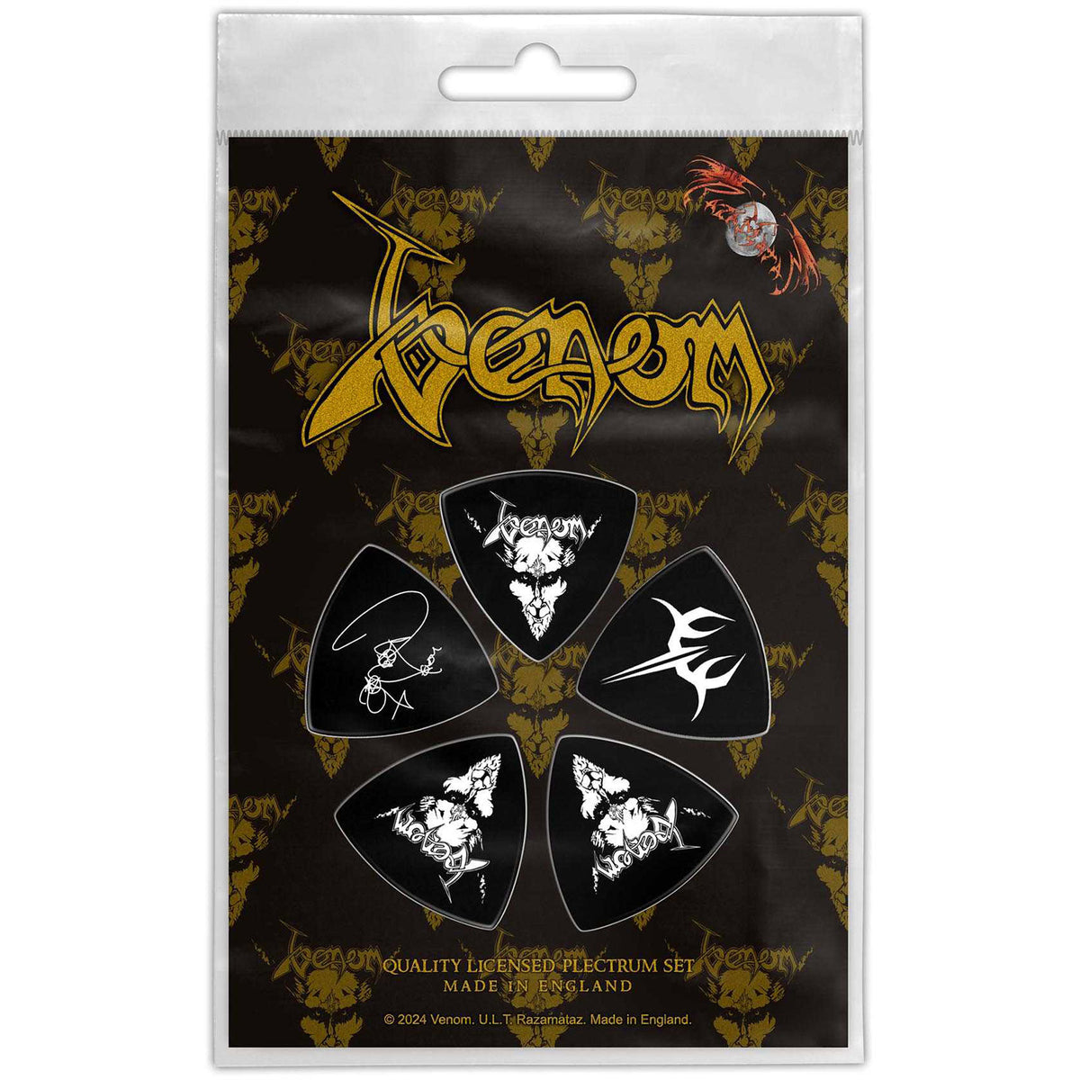 Venom Tri-Tip Plectrum Pack: Black Metal