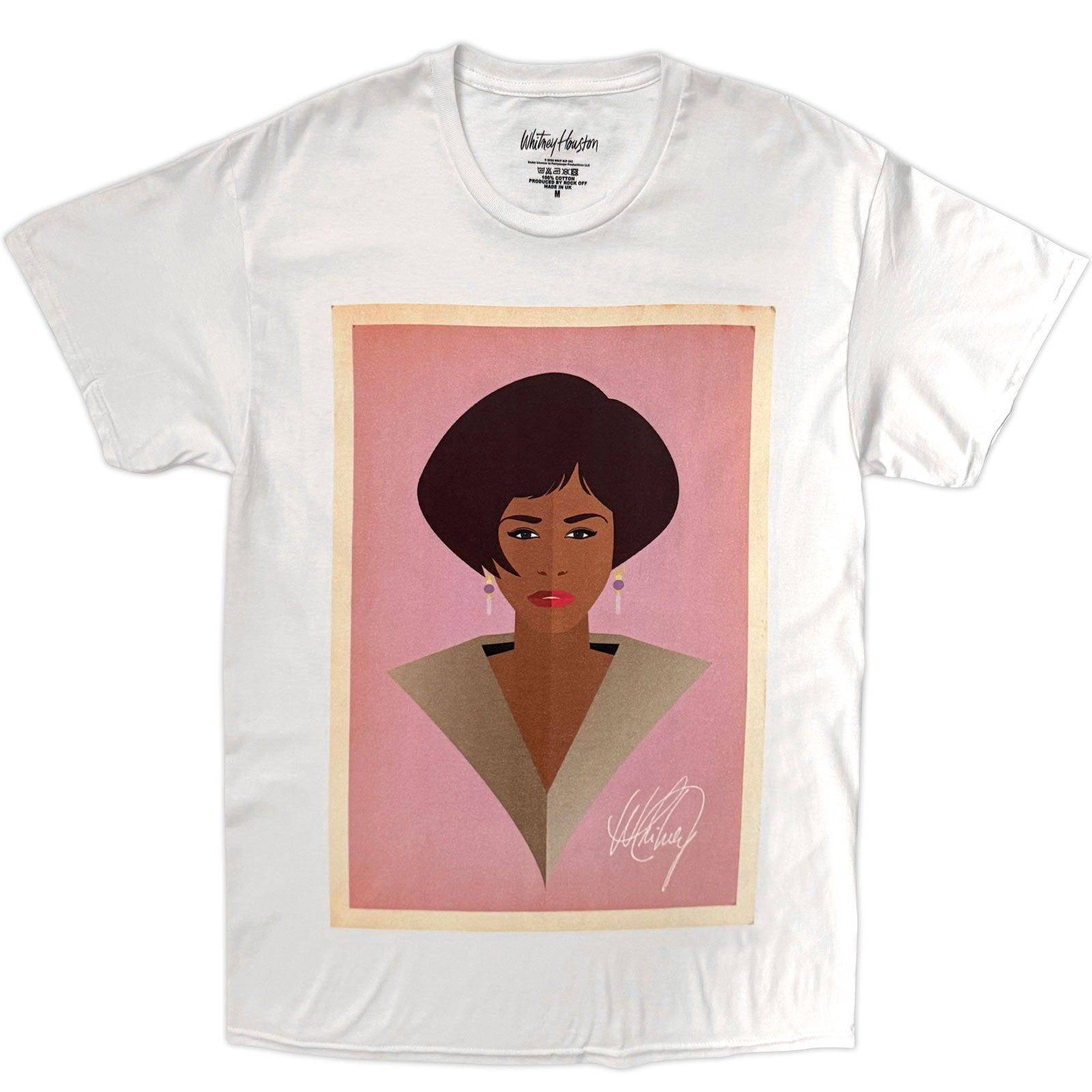 Whitney Houston Unisex T-Shirt: Icon (White)