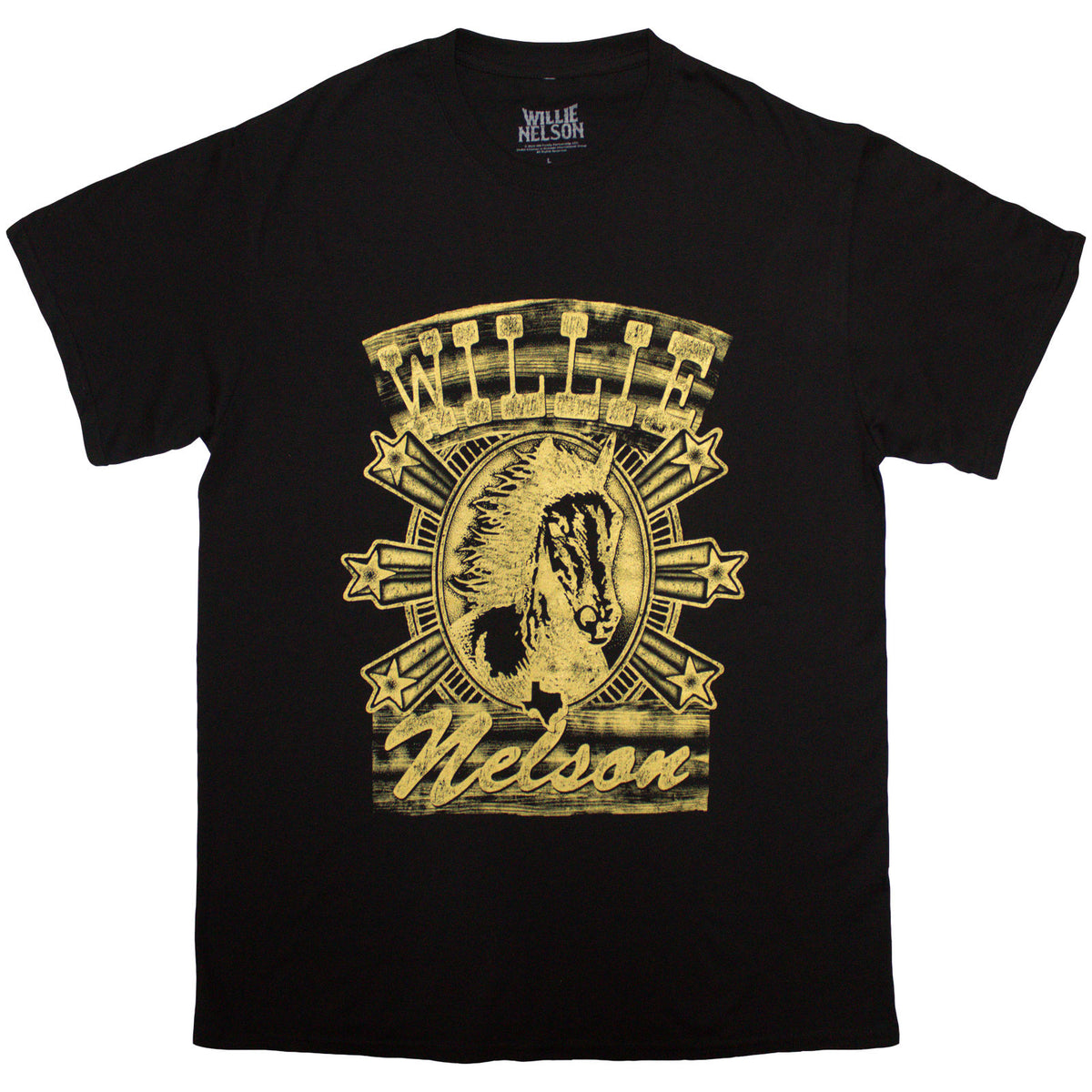 Willie Nelson Unisex T-Shirt: Horse (Black)