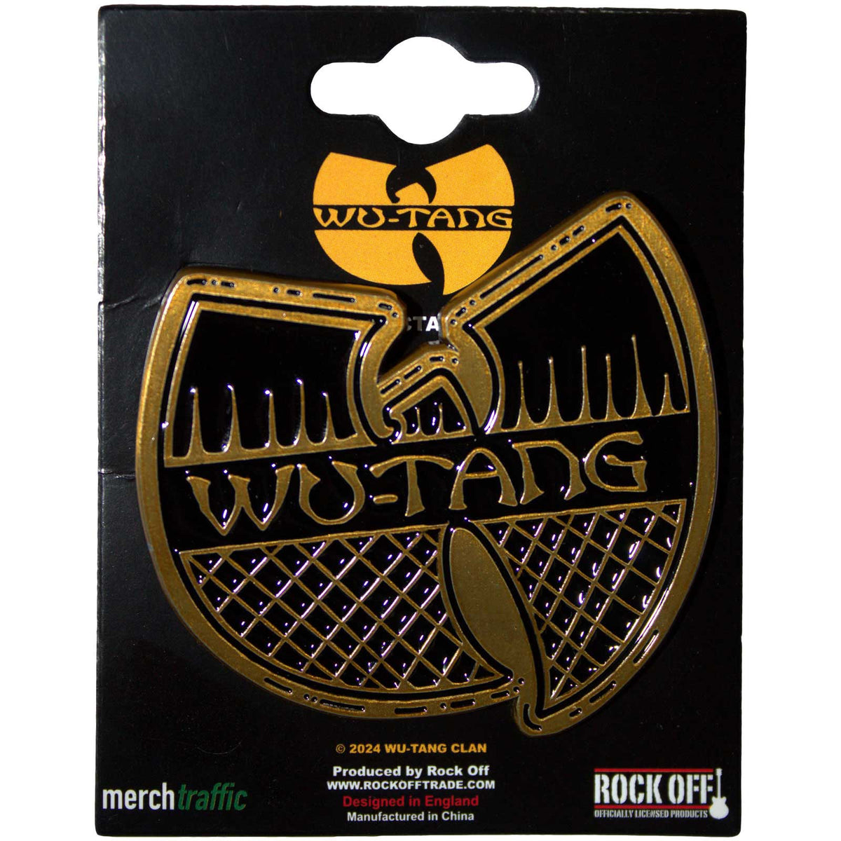 Wu-Tang Clan Pin Badge: Black & Gold Logo