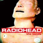 Radiohead The Bends vinyl LP reissue med det ikoniske orange cover artwork og originale numre som Fake Plastic Trees og High and Dry
