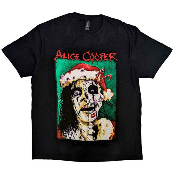 Alice Cooper Unisex T-Shirt: Xmas Card (Black)