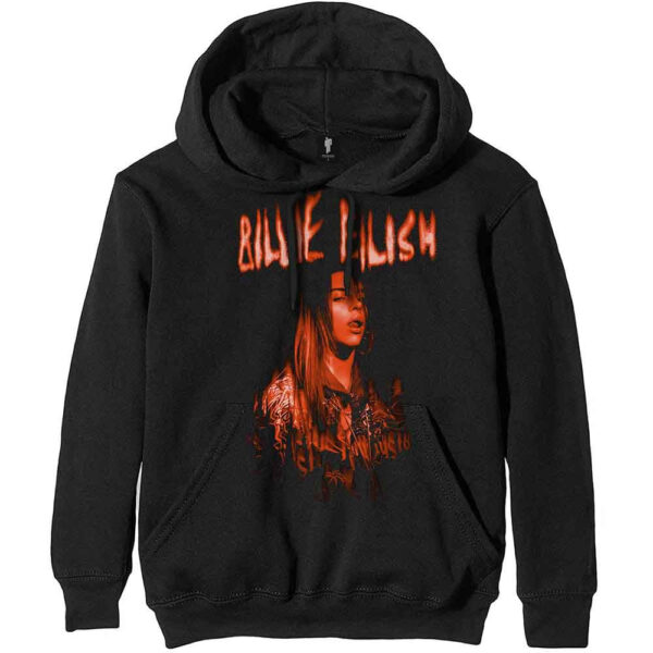 Billie Eilish Unisex Pullover Hoodie: Spooky Logo (Black)