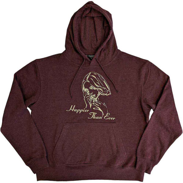 Billie Eilish Unisex Pullover Hoodie: Happier Than Ever (Brown)