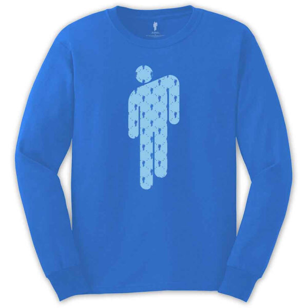 Billie Eilish Unisex Long Sleeve T-Shirt: Manonman (Mid Blue)